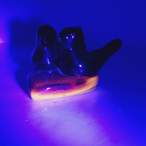 Vintage Double Cardinal of Love Art Glass Bird W Ward Signed 1993 Paperweight - Picture 14 of 14